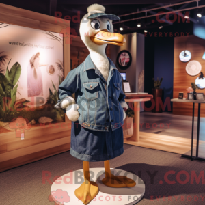 Navy Swan maskotdraktfigur...
