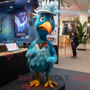 Cyan Fasan maskot kostume...