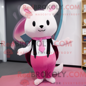 Pink Ermine mascot costume...