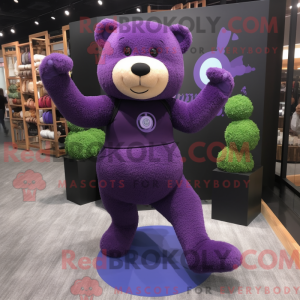 Purple Teddy Bear mascot...