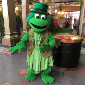 Personaggio mascotte verde...