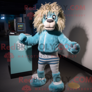 Cyan Tamer Lion Maskottchen...