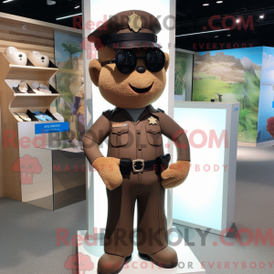 Brown Police Officer mascot...