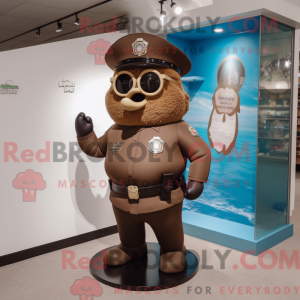 Brown Police Officer mascot...