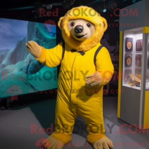 Yellow Sloth Bear mascot...
