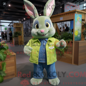 Lime Green Rabbit mascot...