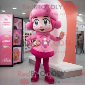 Pink Candy mascot costume...