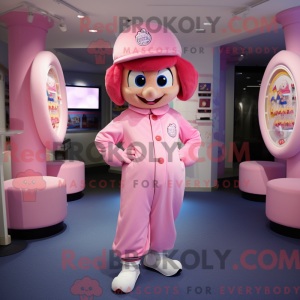 Pink Candy mascot costume...
