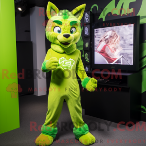 Lime Green Lynx mascot...