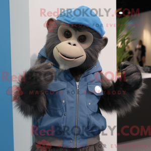 Blå Capuchin Monkey maskot...