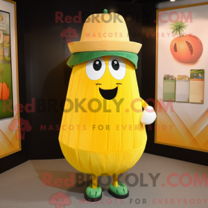 Yellow Melon mascot costume...