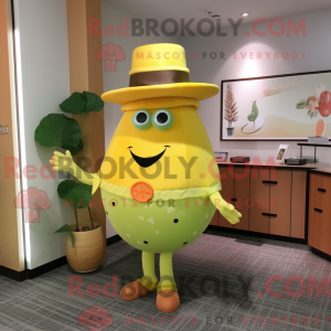 Gul melon maskot kostume...