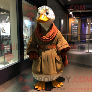 Brown Goose mascot costume...