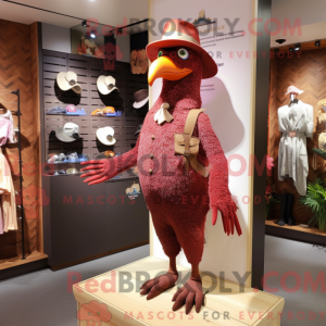 Maroon Fasan maskot kostume...