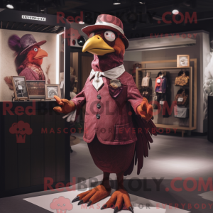 Maroon Fasan maskot kostume...
