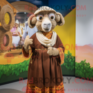 Brown Merino Sheep mascot...