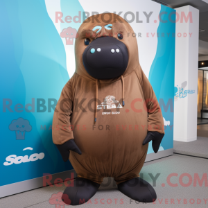 Postava maskota hnědé...