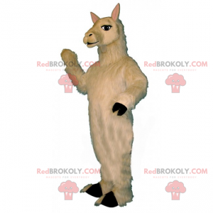 Hvid lama-maskot - Redbrokoly.com