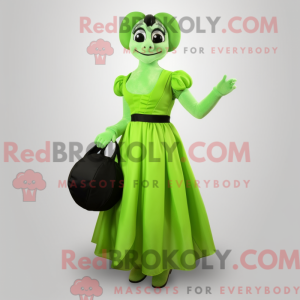 Lime Green Mime mascot...