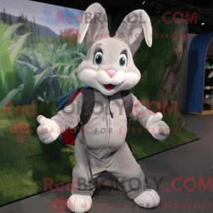 Grå kanin maskot kostume...