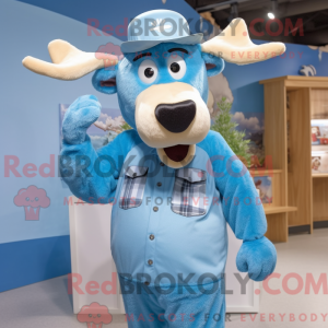 Sky Blue Moose mascot...