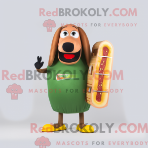 Olive Hot Dog Maskottchen...