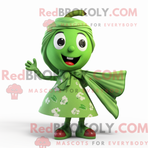 Grøn Cherry maskot kostume...