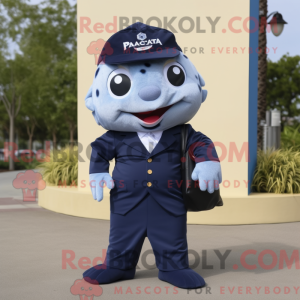 Navy Piranha mascot costume...