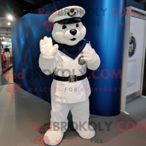 White Navy Soldier mascot...