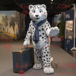 Sølv leopard maskot kostume...