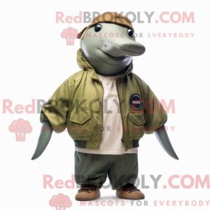 Olive Humpback Whale mascot...