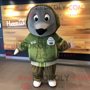 Olive Humpback Whale mascot...