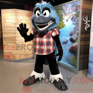 Sort Barracuda maskot...