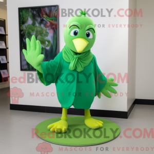 Green Dove mascot costume...