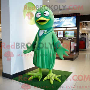 Green Dove mascot costume...