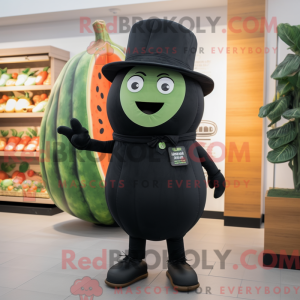 Black Melon mascot costume...