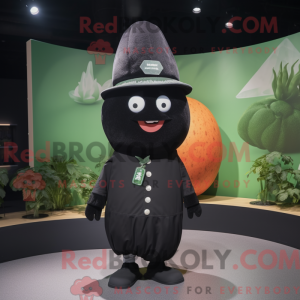 Black Melon mascot costume...