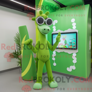 Máscara de girafa verde com...