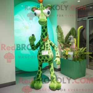Máscara de girafa verde com...