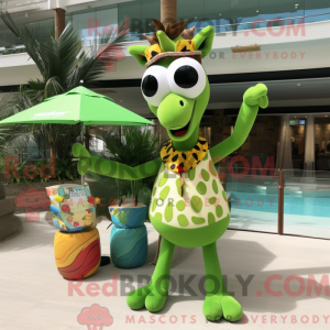 Máscara de girafa verde com...