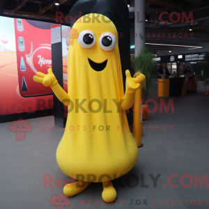 Yellow Squid mascot costume...
