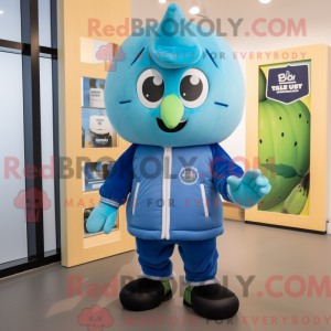 Blå agurk maskot kostume...