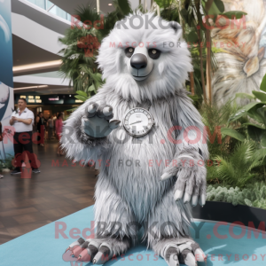 Silver Sloth Bear mascot...