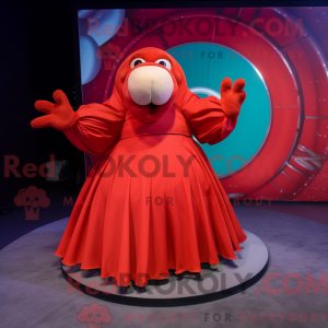 Rød hvalros maskot kostume...