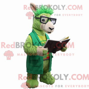 Grøn Lama maskot kostume...