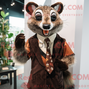 Brown Civet mascot costume...