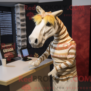 Cream Quagga maskot kostume...