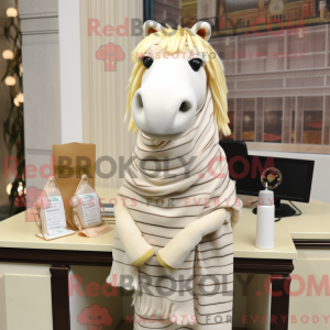 Cream Quagga mascot costume...