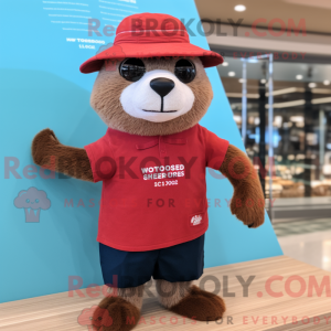 Red Otter-maskotdraktfigur...