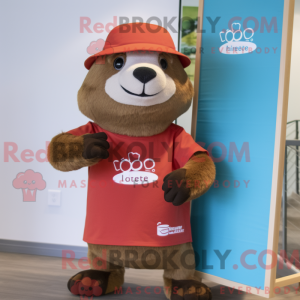 Red Otter-maskotdraktfigur...